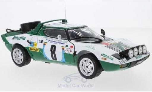 Diecast model cars Lancia Stratos HF No.8 Alitalia Safari Rally 1975 B.Waldegard/H.Thorszelius 1/18 Sun Star
