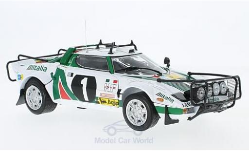 Diecast model cars Lancia Stratos Rallye HF Rally No.1 Alitalia Rally WM Safari Rally 1976 B.Waldegard/H.Thorszelius 1/18 Sun Star