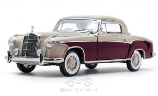Diecast model cars Mercedes 220 Coupe SE beige/red 1959 1/18 Sun Star