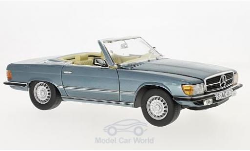 Diecast model cars Mercedes 350 Base SL metallic blue 1977 1/18 Sun Star