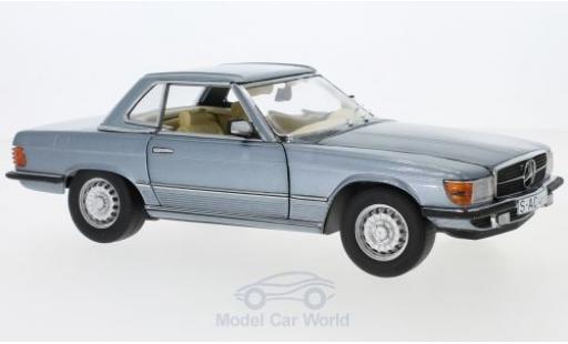 Diecast model cars Mercedes 350 Base SL (R107) metallic blue 1977 HardTop 1/18 Sun Star