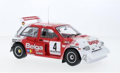 Diecast model cars MG Metro 6R4 No.4 Belga Lotto Bianchi Rally 1986 1/18 Sun Star