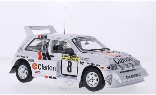 Diecast model cars MG Metro 6R4 No.8 Clarion 1000 Lakes Rally 1986 P.Eklund/D.Whittock 1/18 Sun Star