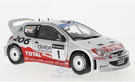 Diecast model cars Peugeot 206 WRC No.1 Rally Gro&Atilde;�britannien 2002 R.Burns/R.Reid 1/18 Sun Star