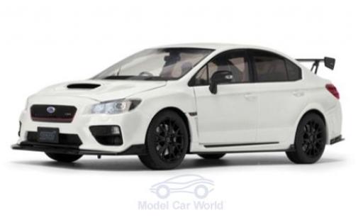 Diecast model cars Subaru WRX STI (S207) metallic white 2015 NBR Challenge Package 1/18 Sun Star