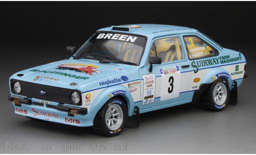 Diecast model cars Ford Escort RS 1800 Mk II RHD No.3 West Wales Rally 2015 1/18 Sun Star