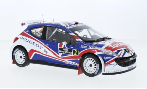 Diecast model cars Peugeot 207 S2000 No.2 Rally Of Scotland 2010 1/18 Sun Star