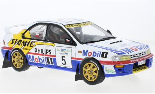 Diecast model cars Subaru Impreza 555 No.5 Mobil 1 Elpa Rally Halkidiki 1997 1/18 Sun Star