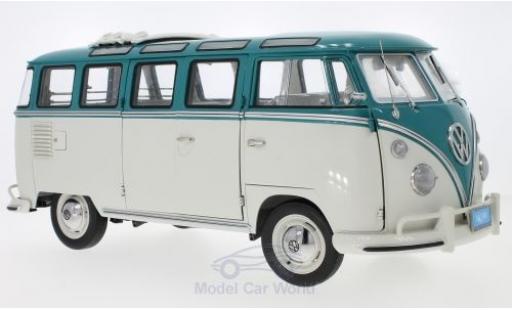 Diecast model cars Volkswagen T1 B Samba Bus turquoise/grey 1962 1/18 Sun Star