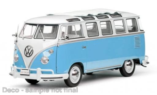 Diecast model cars Volkswagen T1 B Samba white/blue 1962 1/12 Sun Star