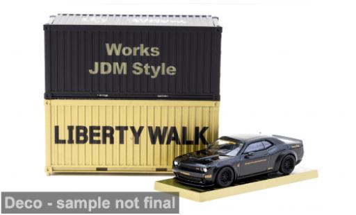Diecast model cars Dodge Challenger SRT Hellcat LB-Works black 1/64 Tarmac Works
