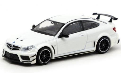 Diecast model cars Mercedes C AMG 63 Coupe Black Series (C205) metallic white Lamley Group Special Edition 1/64 Tarmac Works