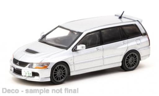 Diecast model cars Mitsubishi Lancer Evolution Wagon silver 1/64 Tarmac Works