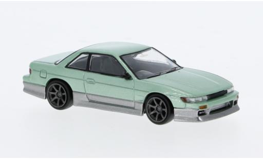 Diecast model cars Nissan Silvia S13 () Vertex metallise green/grey 1/64 Tarmac Works