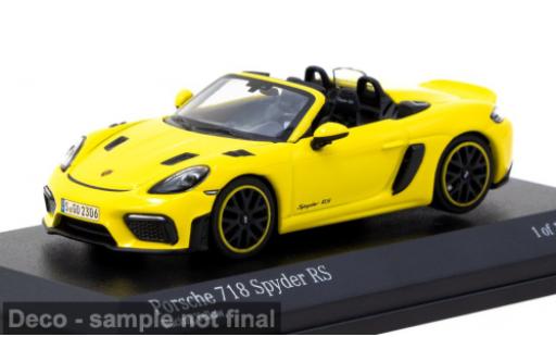 Diecast model cars Porsche 718 Spyder RS yellow 1/64 Tarmac Works