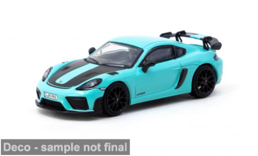 Diecast model cars Porsche 718 GT4 RS turquoise/black 1/64 Tarmac Works
