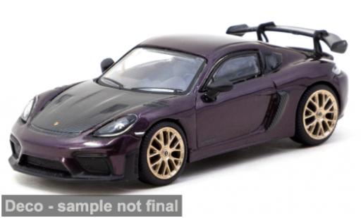 Diecast model cars Porsche 718 GT4 RS purple 1/64 Tarmac Works