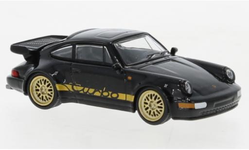 Diecast model cars Porsche 911 Turbo black 1/64 Tarmac Works