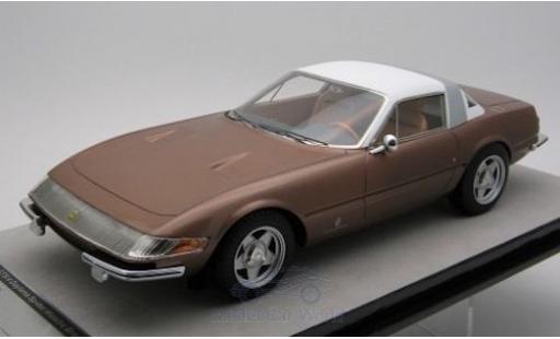 Diecast model cars Ferrari 365 GTB/4 Daytona Coupe Speciale metallic bronze/white 1969 1/18 Tecnomodel