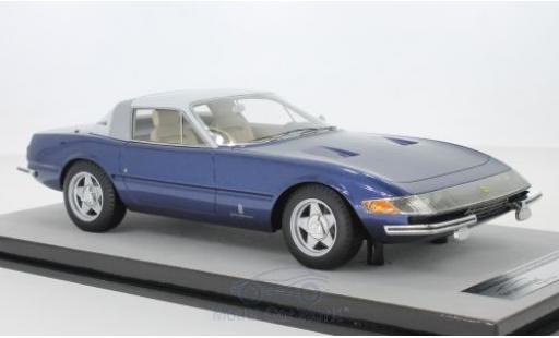 Diecast model cars Ferrari 365 GTB/4 Daytona Coupe Speciale metallic blue/white 1969 1/18 Tecnomodel