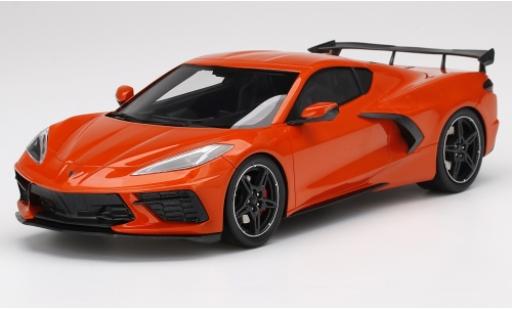 Diecast model cars Chevrolet Corvette Stingray C8 orange 2019 1/18 Top Speed