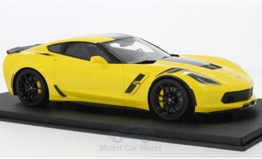 Diecast model cars Chevrolet Corvette Grand Sport yellow/black 2017 1/18 Top Speed