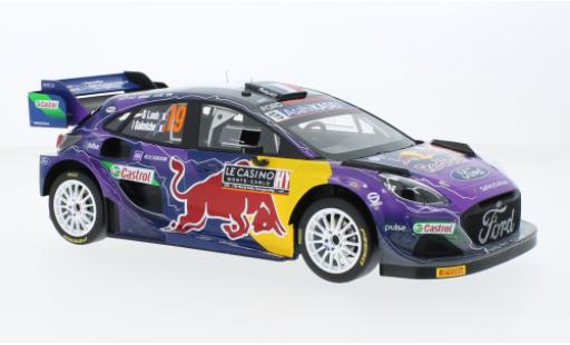 Diecast model cars Ford Puma Rally1 No.19 M-Sport World Rally Team Red Bull Rally WM Rally Monte Carlo 2022 1/18 Top Speed