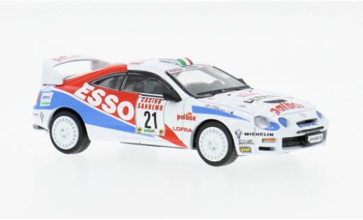 Diecast model cars Toyota Celica ST205 Rally San Remo 1996 Esso #21 G.Pianezzola/L.Roggia 1/64 BM Creations