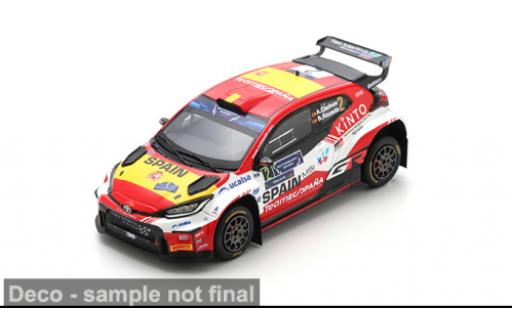 Diecast model cars Toyota Yaris Rally2 GR FIA Motorsport Games Rally 2024 #2 A.Cachon/B.Rozada 1/43 Spark