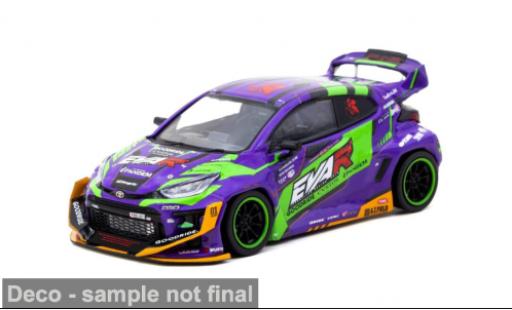 Diecast model cars Toyota Yaris GR purple/green 2025 EVA Racing 1/43 Tarmac Works