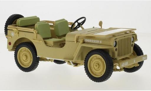 Diecast model cars Jeep Willys Militaire matt-beige/white U.S. Army 1943 Casablanca 1/18 Triple 9 Collection