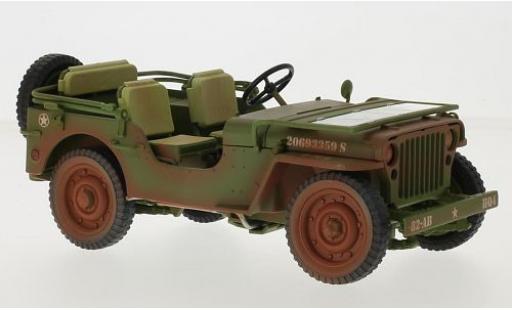 Diecast model cars Jeep Willys Militaire matt-oliv/white U.S. Army 1942 avec traces d 1/18 Triple 9 Collection
