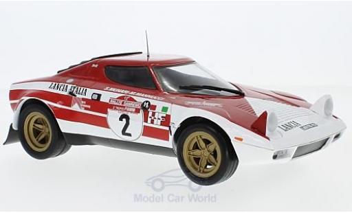 Diecast model cars Lancia Stratos Rallye HF No.2 Marlboro Marlboro Rally Sanremo 1974 with Decals S.Munari/M.Mannucci 1/18 Triple 9 Collection