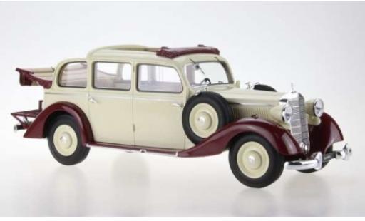 Diecast model cars Mercedes 260 Base D (W138) Pullman Landaulet beige/red 1936 komplett ouverts/es hood 1/18 Triple 9 Collection