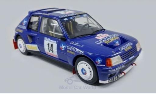 Diecast model cars Peugeot 205 Turbo 16 T16 No.14 Gauloises Rally WM Tour de Corse 1985 B.Darniche/A.Mahe 1/18 Triple 9 Collection