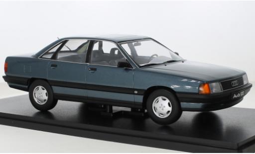 Diecast model cars Audi 100 berline (C3) metallise turquoise 1989 1/18 Triple 9 Collection