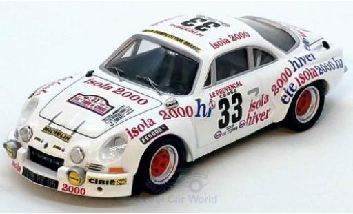 Diecast model cars Alpine A110 1800 Renault No.33 Rally WM Tour de Corse 1975 G.Fantino/Dor 1/43 Trofeu
