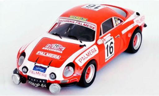 Diecast model cars Alpine A110 rallye Renault No.16 Escuderia Palmera Rally Firestone 1976 I.Sunsundegui/J.Larrinaga 1/43 Trofeu