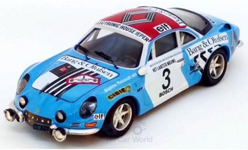 Diecast model cars Alpine A110 rallye Renault No.3 Rally Ypern 1974 J.P.Nicolas/C.Delferrier 1/43 Trofeu