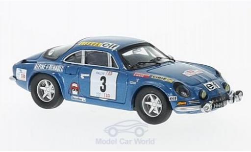 Diecast model cars Alpine A110 rallye Renault No.3 Rally Portugal 1973 B.Darniche/A.Mahe 1/43 Trofeu