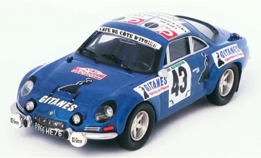 Diecast model cars Alpine A110 rallye Renault No.43 Gitanes Rally Bandama 1974 S.Mehta/M.Doughty 1/43 Trofeu