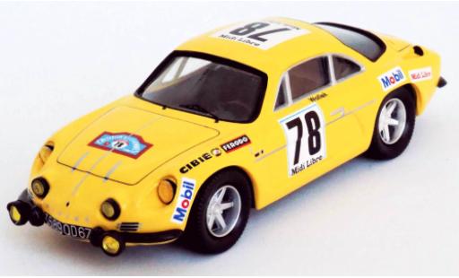 Diecast model cars Alpine A110 rallye Renault No.78 Midi Libre Criterium des Cevennes 1969 B.Wollek/M.Grandrive 1/43 Trofeu