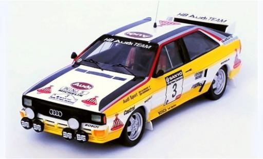 Diecast model cars Audi Quattro rallye No.3 HB Team HB Rally New Zealand 1984 S.Blomqvist/B.Cederberg 1/43 Trofeu