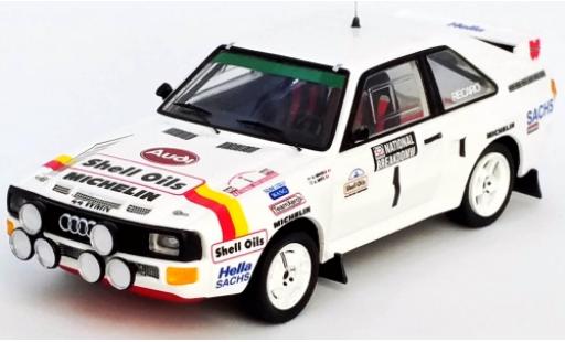 Diecast model cars Audi Sport Quattro rallye No.1 S Oils National Breakdown Rally 1986 H.Mikkola/A.Hertz 1/43 Trofeu