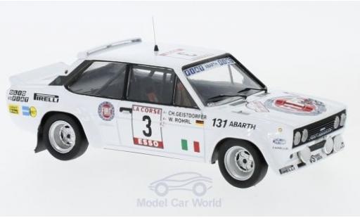 Diecast model cars Fiat 131 Abarth No.3 Rally Tour de Corse 1980 W.R&Atilde;&para;hrl/C.Geistd&Atilde;&para;rfer without Vitrine 1/43 Trofeu