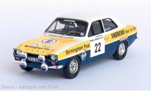 Diecast model cars Ford Escort RS 2000 MK I RHD No.22 Circuit of Irland 1975 1/43 Trofeu