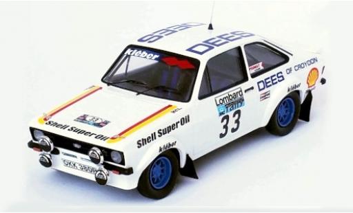 Diecast model cars Ford Escort RS 1800 MK II RHD No.33 Dees of Croydon Rally WM RAC Rally 1980 T.Brise/P.Short 1/43 Trofeu