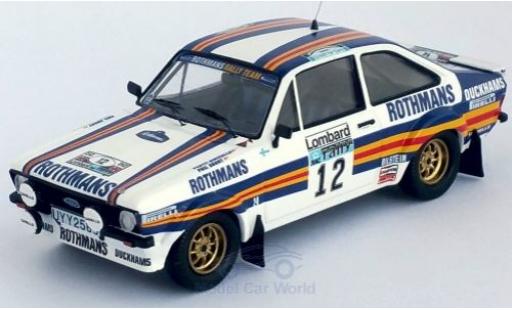 Diecast model cars Ford Escort RS MK II No.12 Rothmans Rally Team Rothmans Rally WM RAC Rally 1981 P.Airikkala/P.Short 1/43 Trofeu