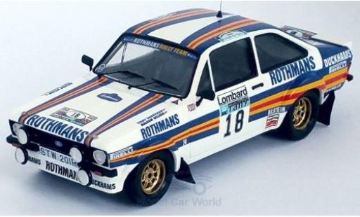 Diecast model cars Ford Escort RS MK II RHD No.18 Rothmans Rally Team Rothmans Rally WM RAC Rally 1981 M.Wilson/T.Harryman 1/43 Trofeu