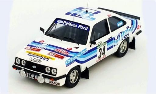 Diecast model cars Ford Escort RS 2000 MK II RS2000 No.34 Palacio Rally WM Rally Portugal 1980 J.Moutinho/M.Sottomayor 1/43 Trofeu